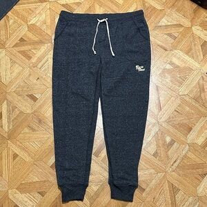 Charcoal Jogger Pants with Cream Drawstring
